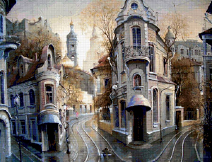Москва А.Стародубов - улочка, москва, а.стародубов, город - предпросмотр