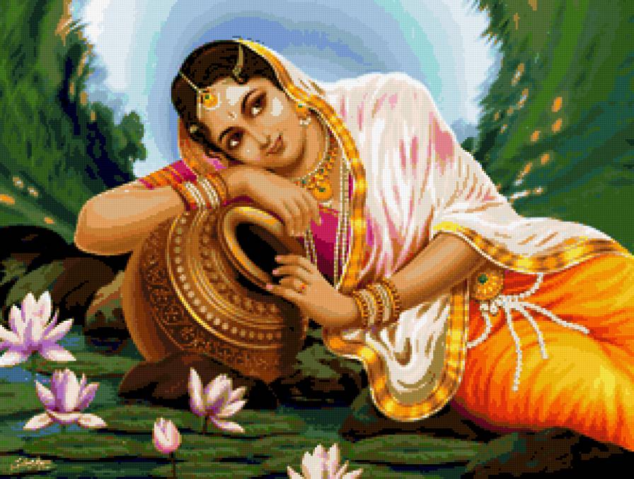 Индийская девушка - женский портрет - предпросмотр