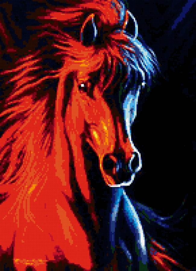 огненный конь - конь, лошади - предпросмотр