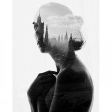 Схема вышивки «Девушка-город»