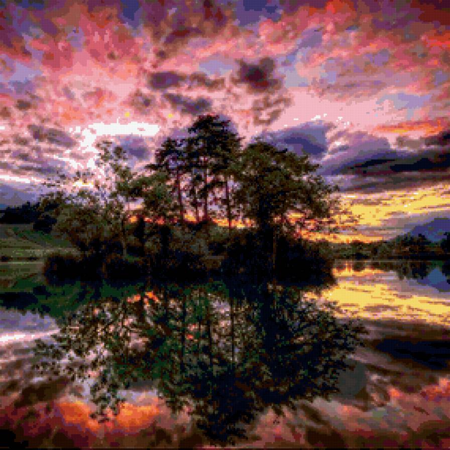 На закате дня - пейзаж, закат - предпросмотр