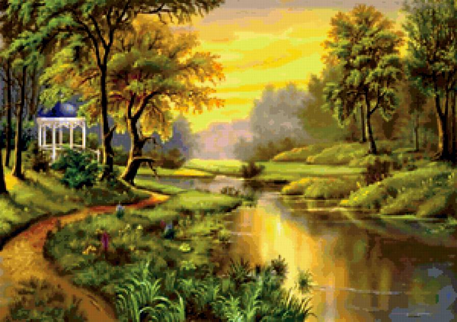 беседка у реки - предпросмотр