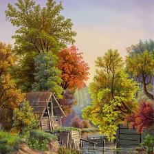 Схема вышивки «старая мельница»