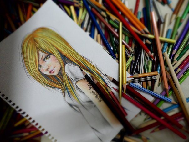 Рисунок - девушка, рисунок, карандаш - оригинал