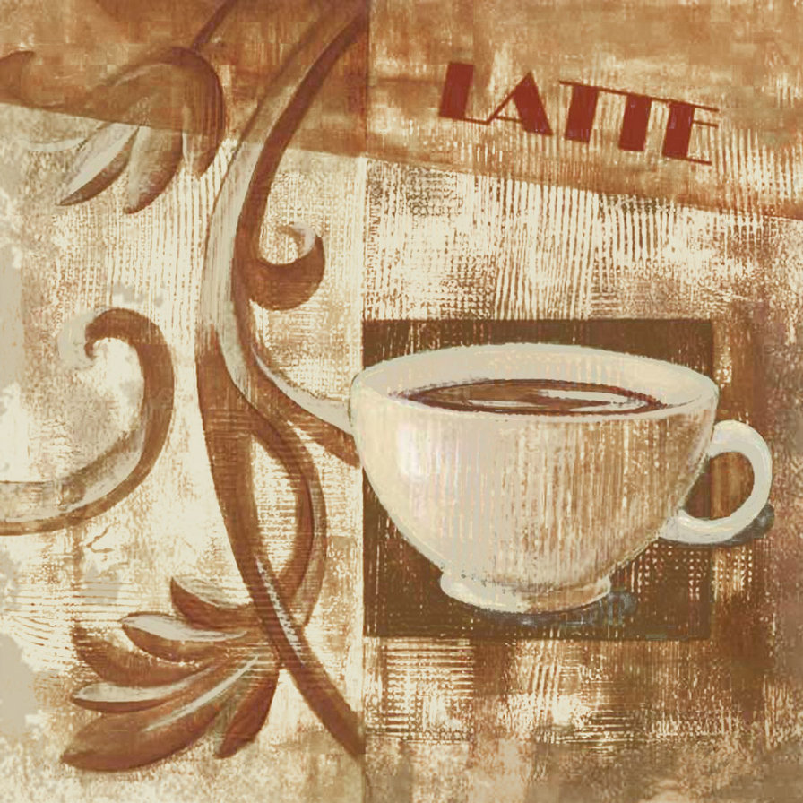 серия "кофемания" - подушка, узор, кофе, чашка, для кухни - оригинал