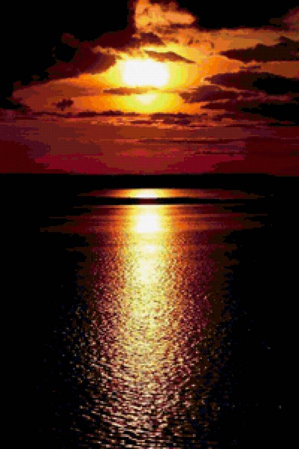 Закат над морем - закат, море - предпросмотр