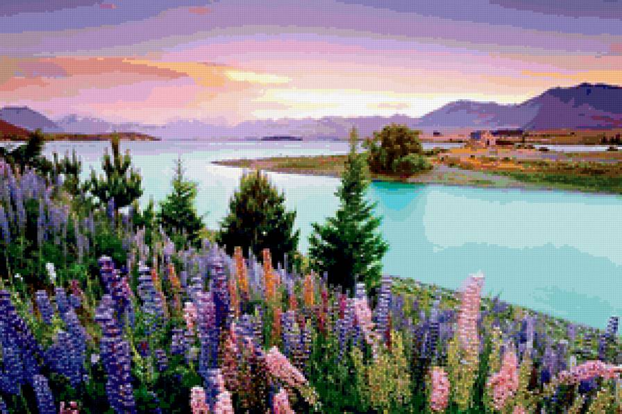 Озеро - озеро, пейзаж, природа - предпросмотр