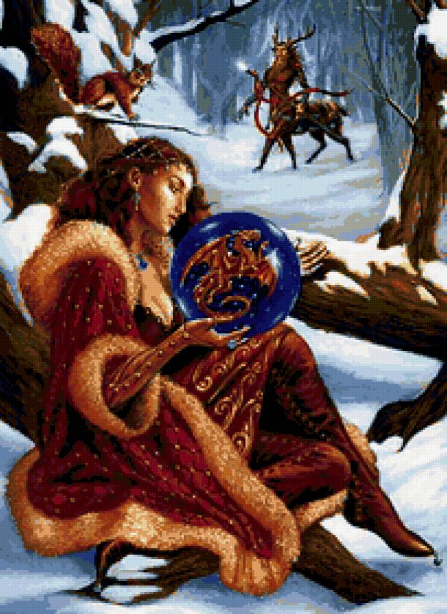 девушка - кентавр, мифология, женщина, сказка, фентези, лес, любраз, миф, зима - предпросмотр