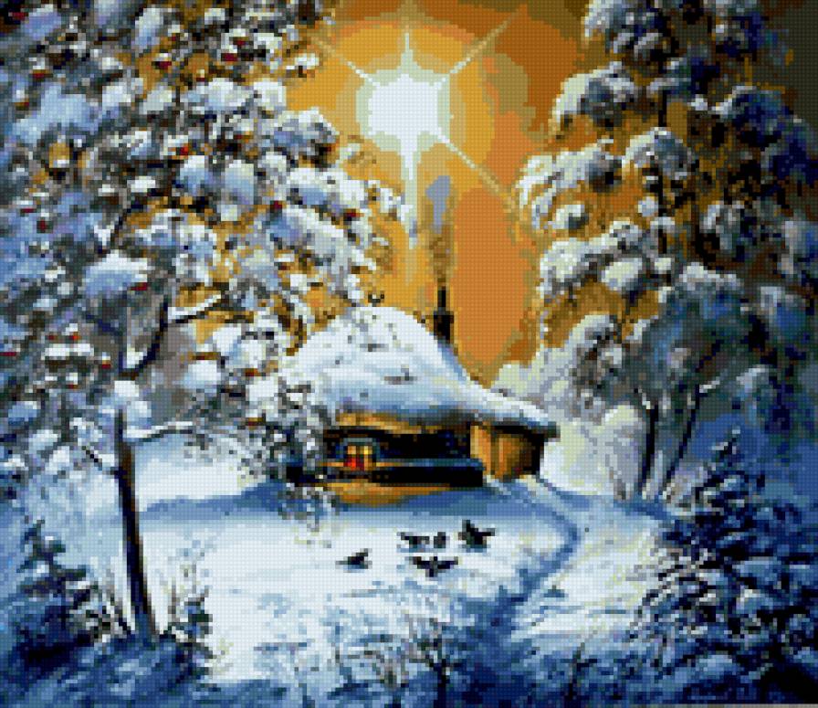 Магический домик - снег, зима, дом - предпросмотр