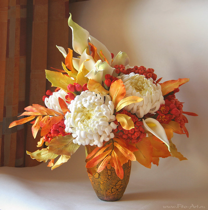 Букет "Осенний вальс" - натюрморт, осень, цветы, хризантемы - оригинал