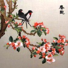 Оригинал схемы вышивки «Ветка цветущей сакуры» (№235909)