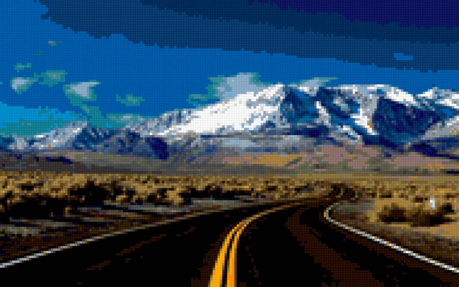 Дорога - горы, облака, дороги - предпросмотр