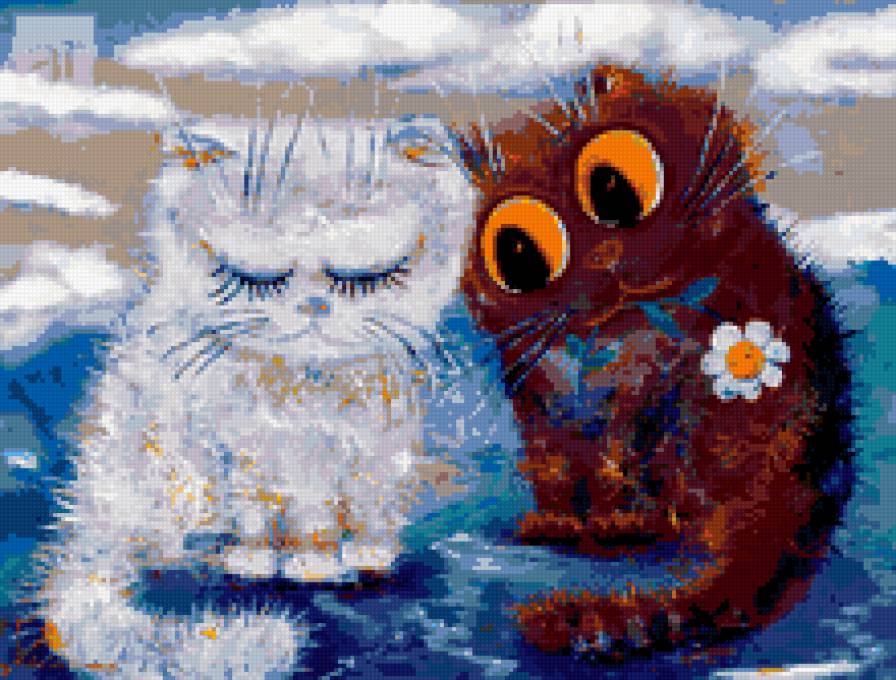 коты - коты, кошка, пара, кот - предпросмотр