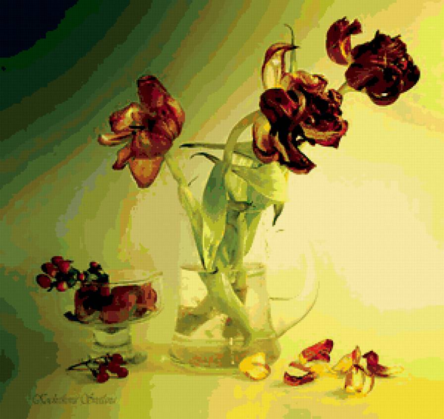 тюльпаны - букет, цветы, тюльпаны, лепестки - предпросмотр