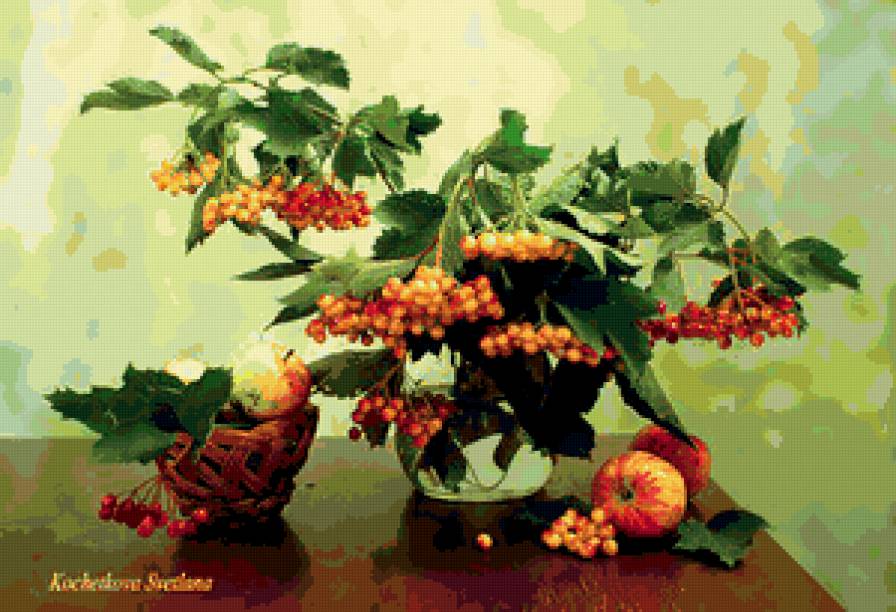 калина - ягоды, калина, букет, натюрморт, осень - предпросмотр