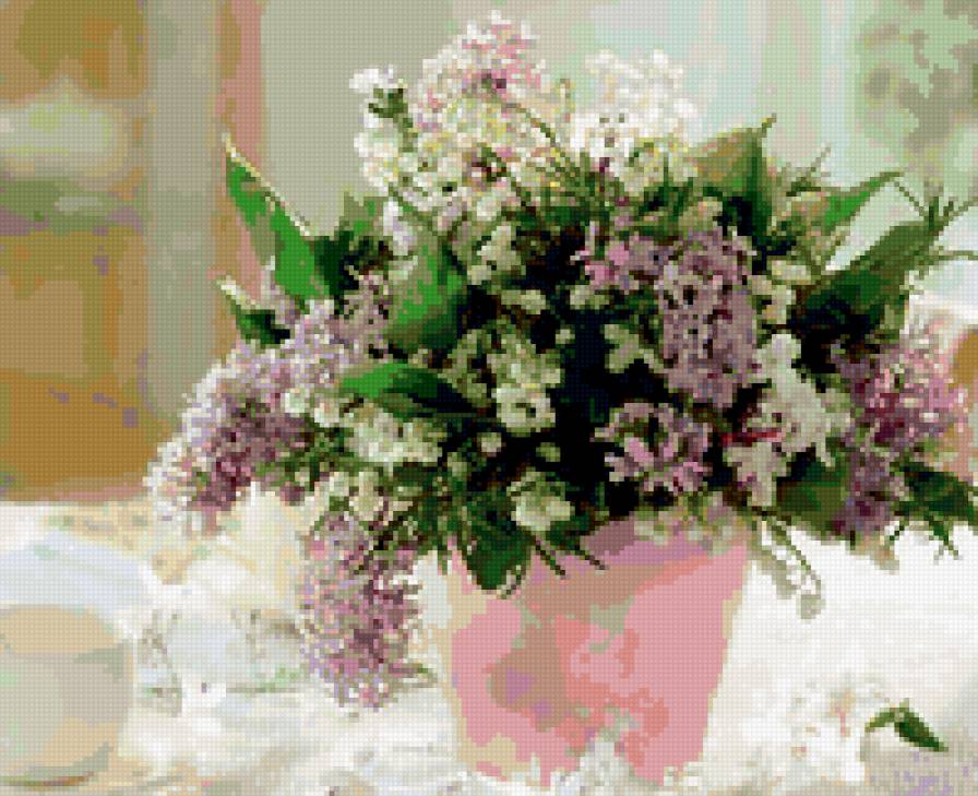 Букет ландышей - ландыши, сирень, букет - предпросмотр