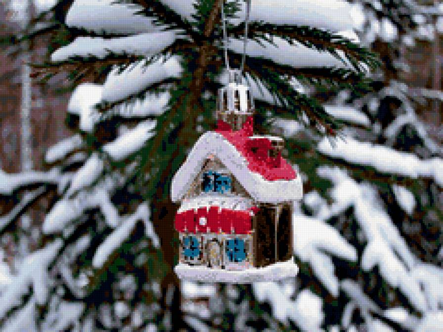 ДОМИК - игрушка на елке, праздник, елка, укрошение, зима, новый год - предпросмотр