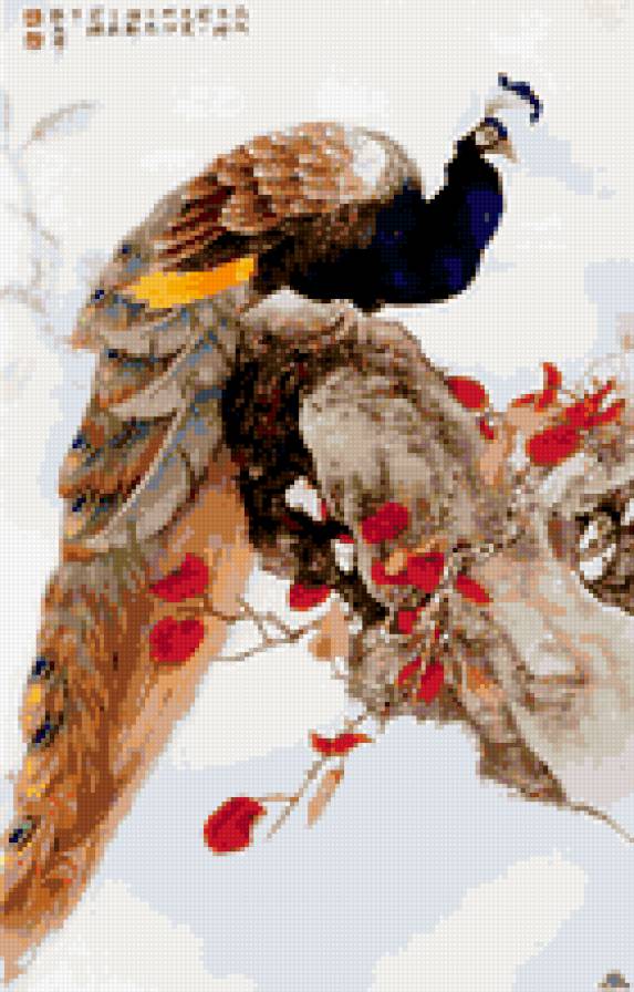 Серия "Китайские павлины" - павлин, китай, гравюра - предпросмотр