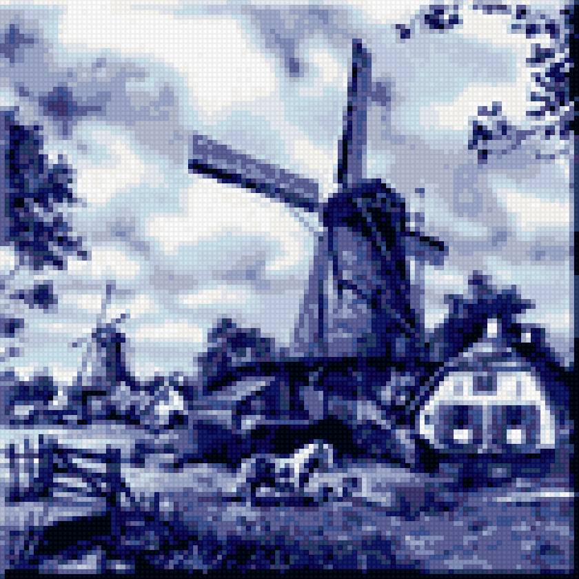 мельница - мельницы монохром - предпросмотр