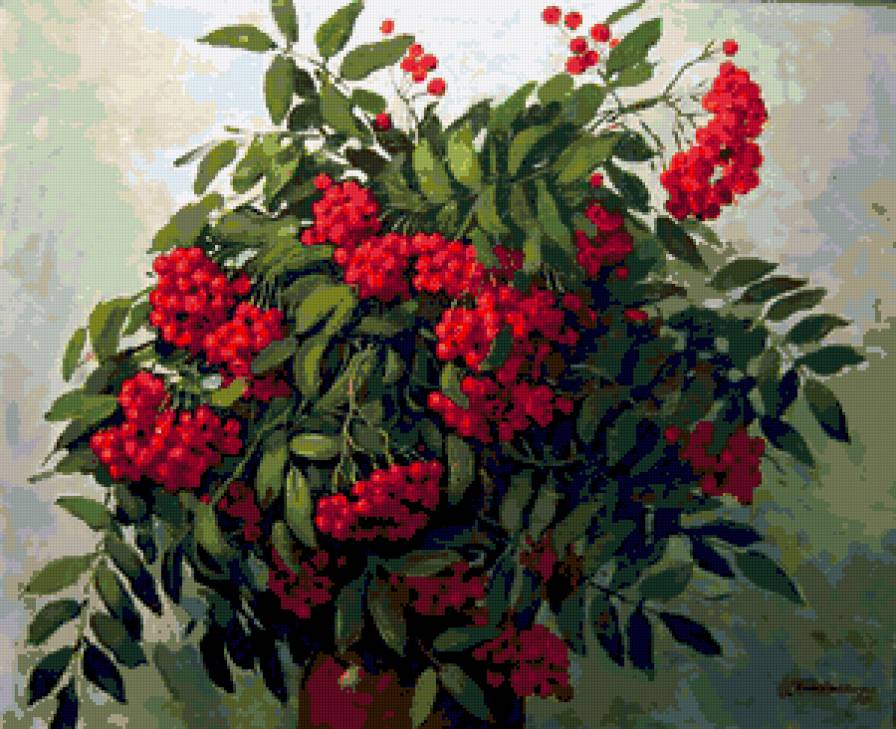 №237215 - картина, рябина, ягоды - предпросмотр