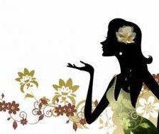 Схема вышивки «Девушка и  цветы»