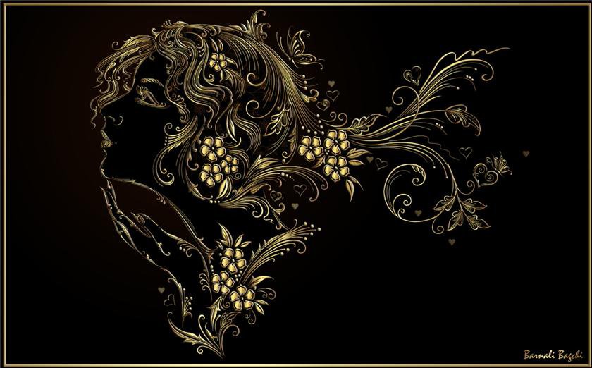 Дева - на черном, дева, девушка, женщина, богиня - оригинал