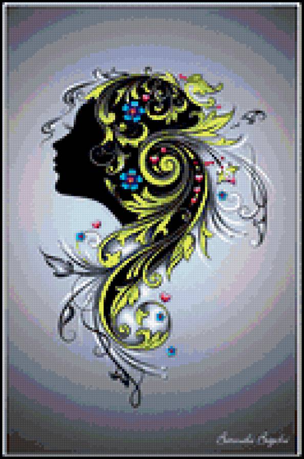 Дева - на черном, девушка, богиня, женщина, дева - предпросмотр