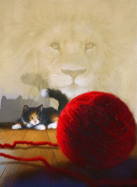 Великое в малом. - кошки, коты, лев, котята - оригинал