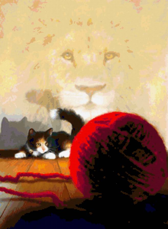 Великое в малом. - коты, кошки, лев, котята - предпросмотр