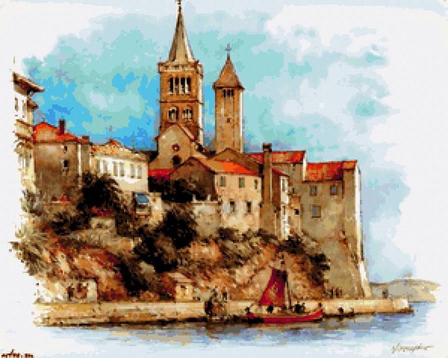 Города Европы. - город, море, набережная, городской пейзаж - предпросмотр