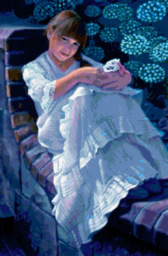 3. Серия "Викторианский стиль" Сью  Холстенбёрг - девочка, букет, платье - предпросмотр