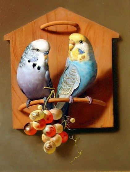 Парочка - попугай, пара - оригинал