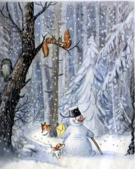 Зима - лес, зима, снеговик - оригинал