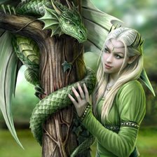 эльфочка с драконом