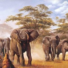 Схема вышивки «elefánt család»