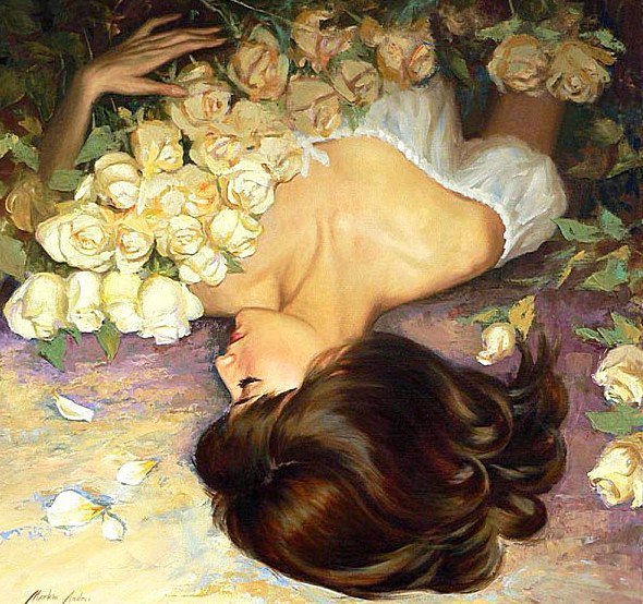 девушка - красота, одиночество, картина, любовь, девушка - оригинал