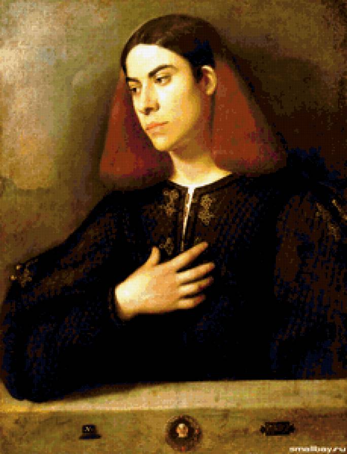 Джорджоне. Антонио Брокардо. - портрет, мужчины., люди, лицо - предпросмотр