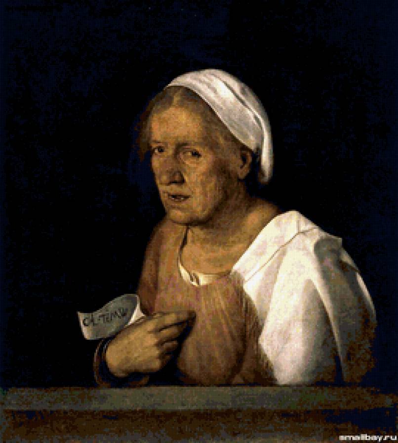 Джорджоне. Портрет старухи. - люди, лицо., женщина, портрет - предпросмотр