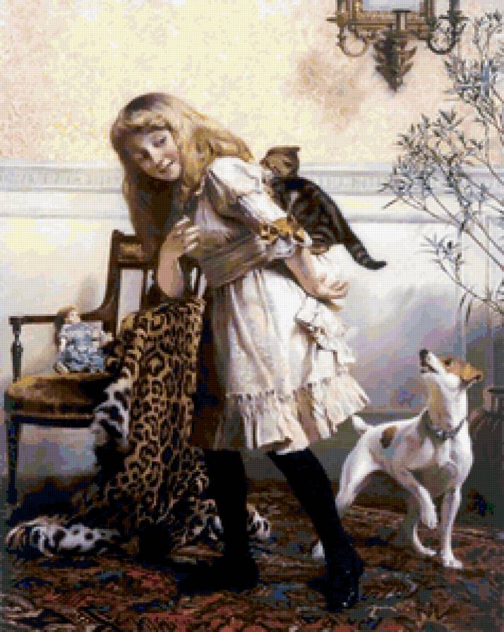 №238649 - дети.животные.картина - предпросмотр