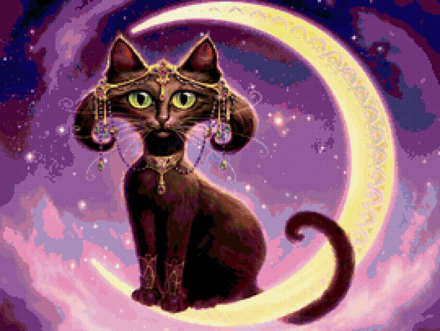 №238739 - луна, кошка, фентези - предпросмотр