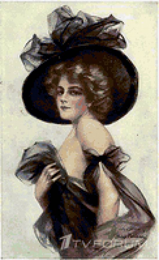 женщина загадка - женщина шляпа - предпросмотр