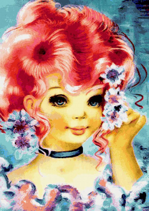 девочка в цветах - предпросмотр