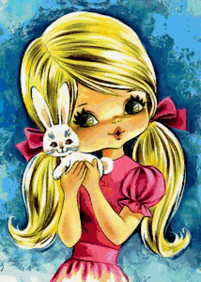 девочка с зайчиком - предпросмотр