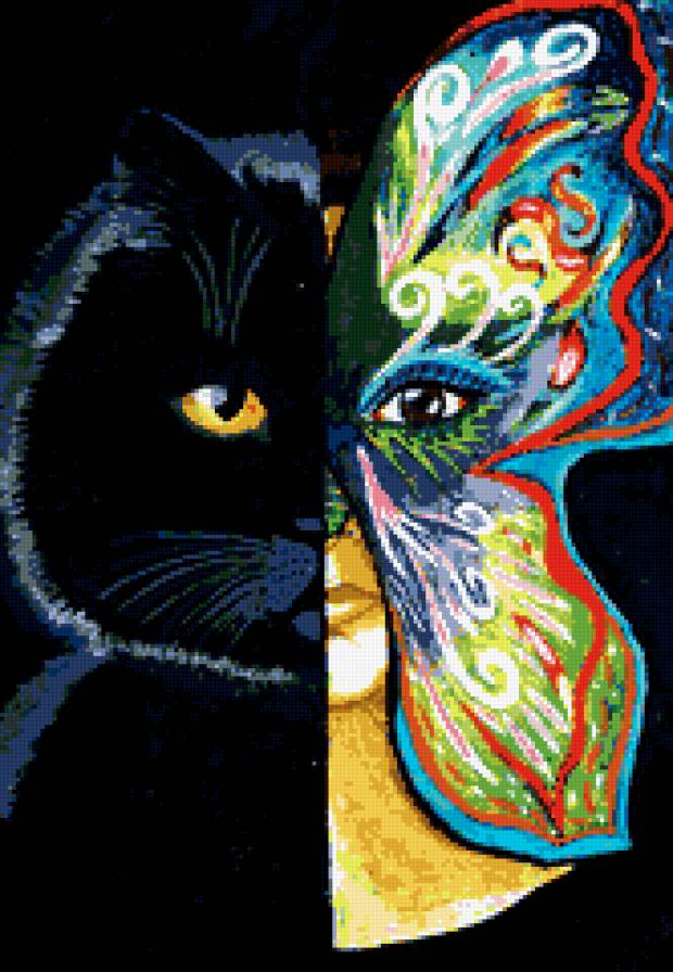 ЖЕНЩИНА - БАБОЧКА-КОШКА - кошка, триптих, три грации, женщина, бабочка - предпросмотр