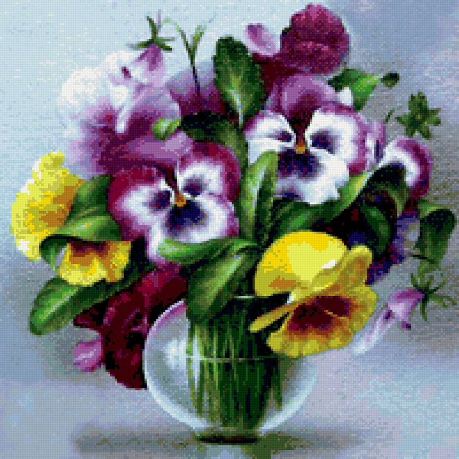 Анютки - цветы, анютины глазки, букет, анютки - предпросмотр