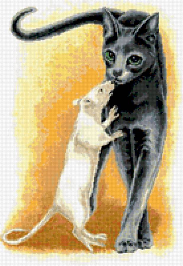 кот и мышь - мышь, кот, коты - предпросмотр