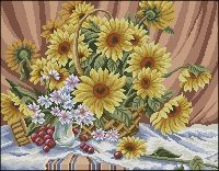 подсолнухи2 - фрукты, девушка, цветы - оригинал