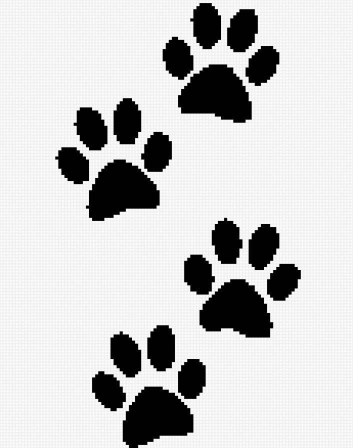 кошачьи следы - лапки, следы - предпросмотр