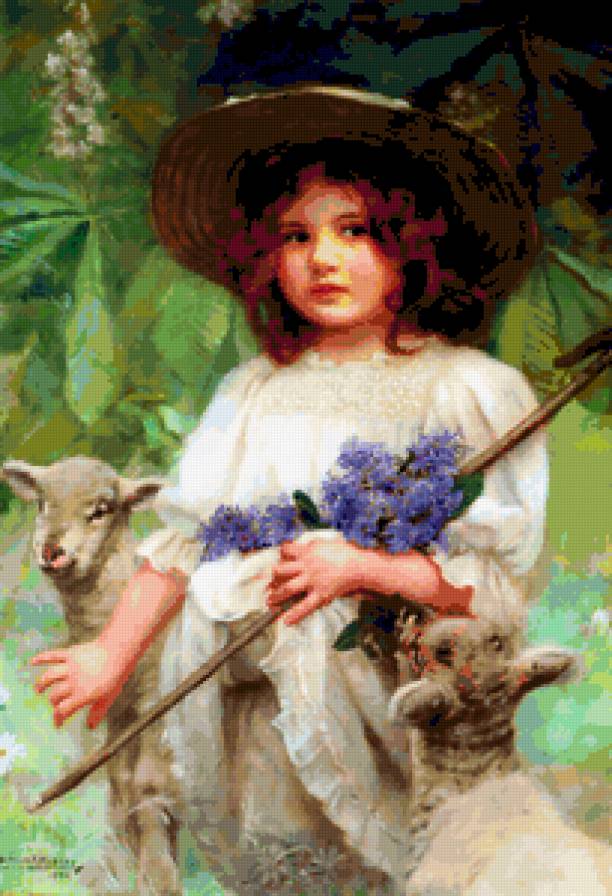 kislány báránnyal - предпросмотр