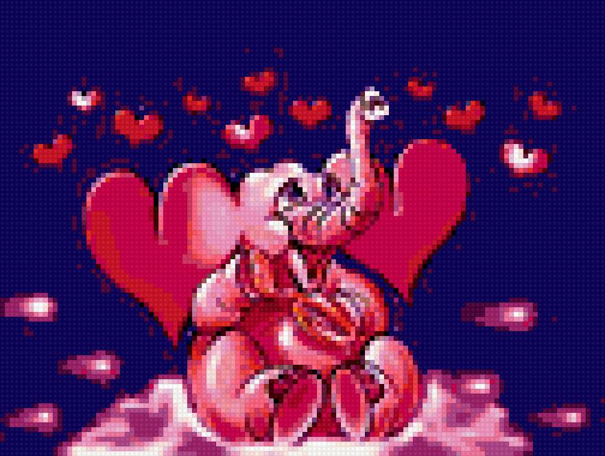 слоник - любовь, сердце, слоник - предпросмотр